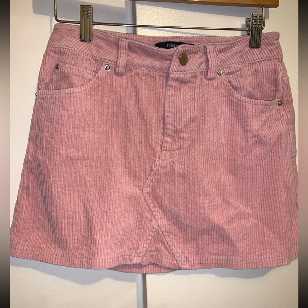 Forever 21 Blush Corduroy Mini Skirt